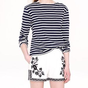 J. Crew Embroidered Cotton Gauze Shorts